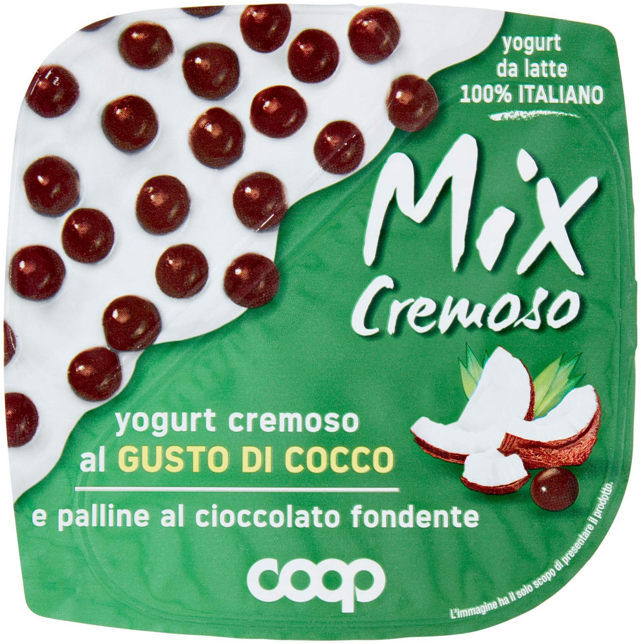 Mix cremoso coop yogurt cocco + palline di cereali ricop.ciocc fond bicomp 150g
