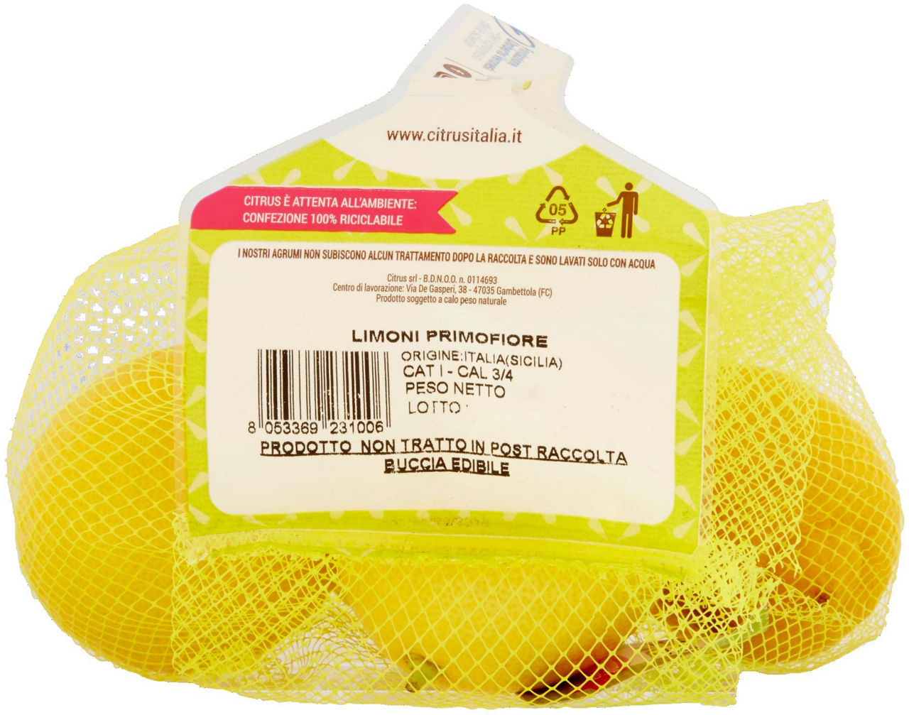 Limoni primofiore buccia edibile gr 500 - 2