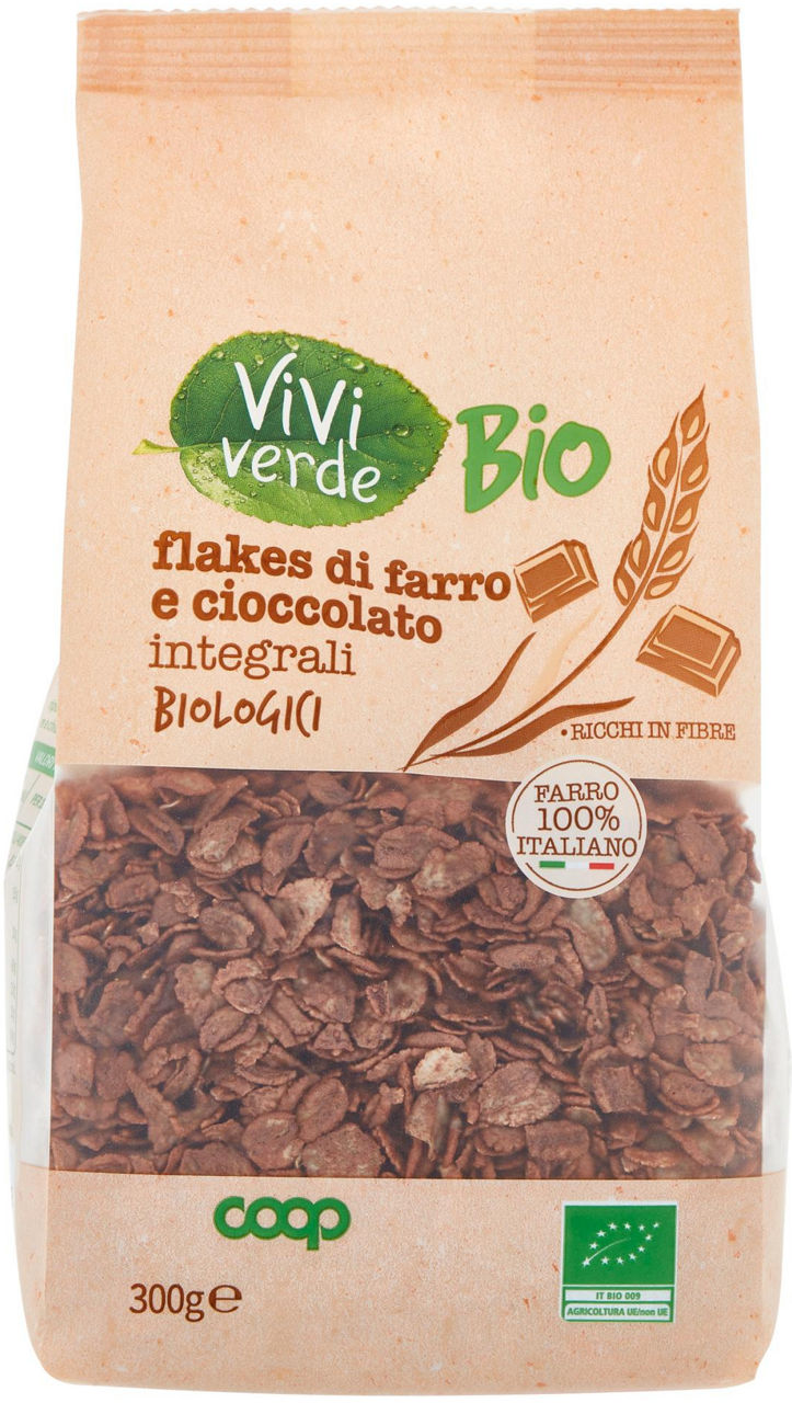 flakes di farro e cioccolato Integrali Biologici Vivi Verde 300 g - 0