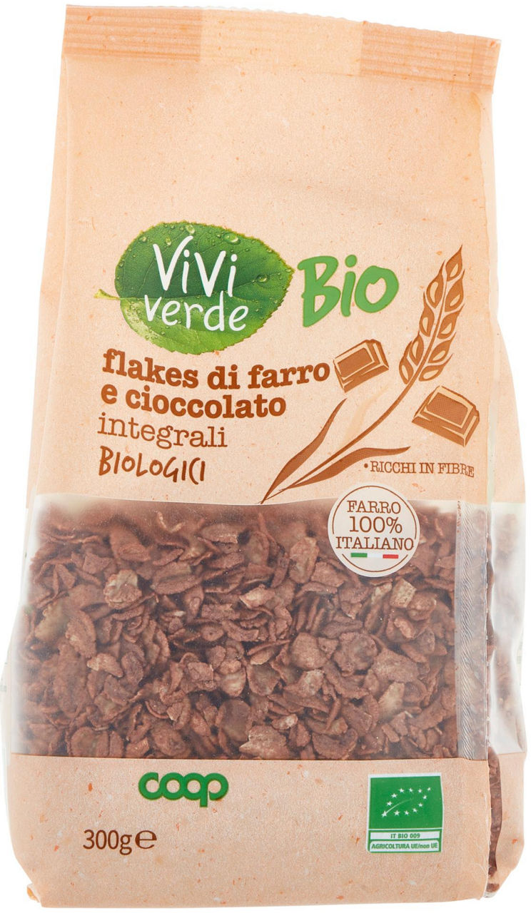 flakes di farro e cioccolato Integrali Biologici Vivi Verde 300 g - 2