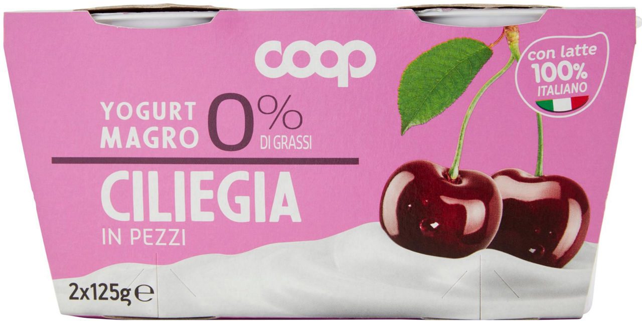 Yogurt magro coop 0% ciliegia 2x125 g