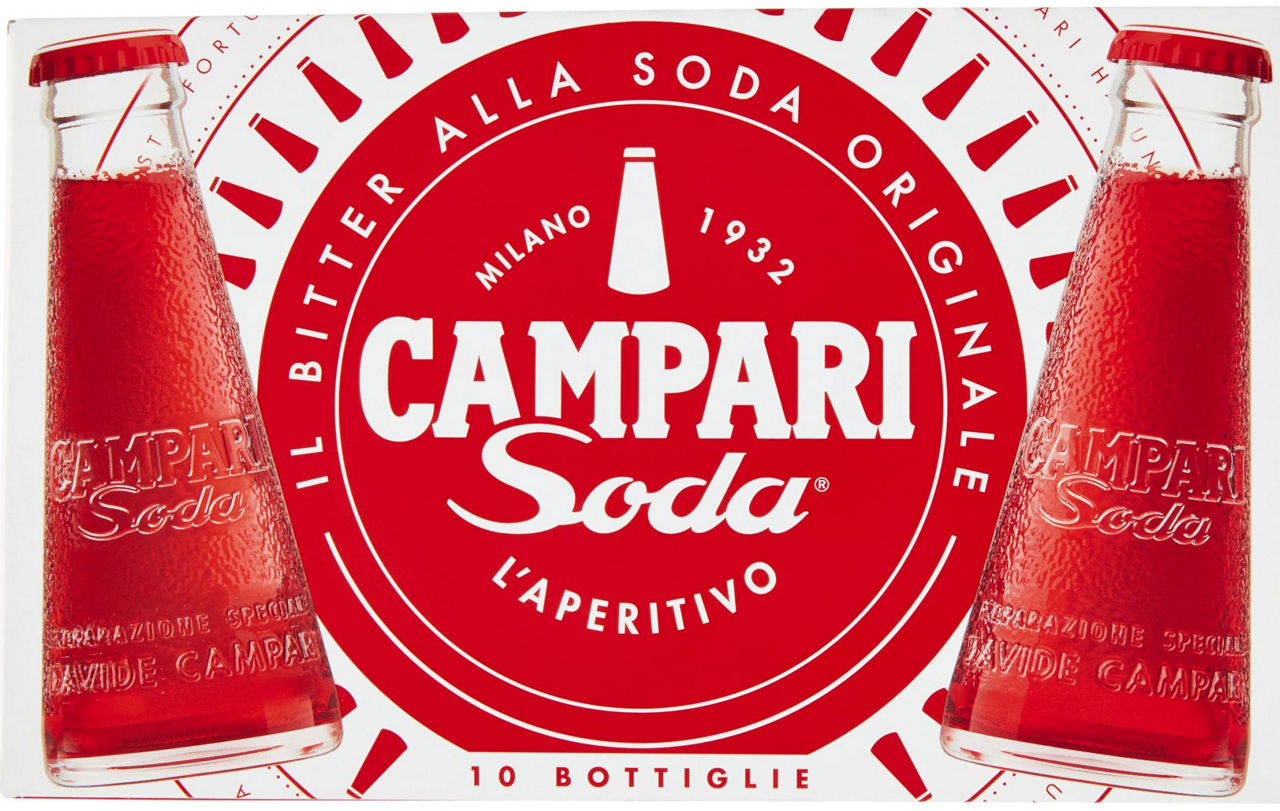 Aperitivo alcolico campari soda 10 gradi scatola ml 98 x 10