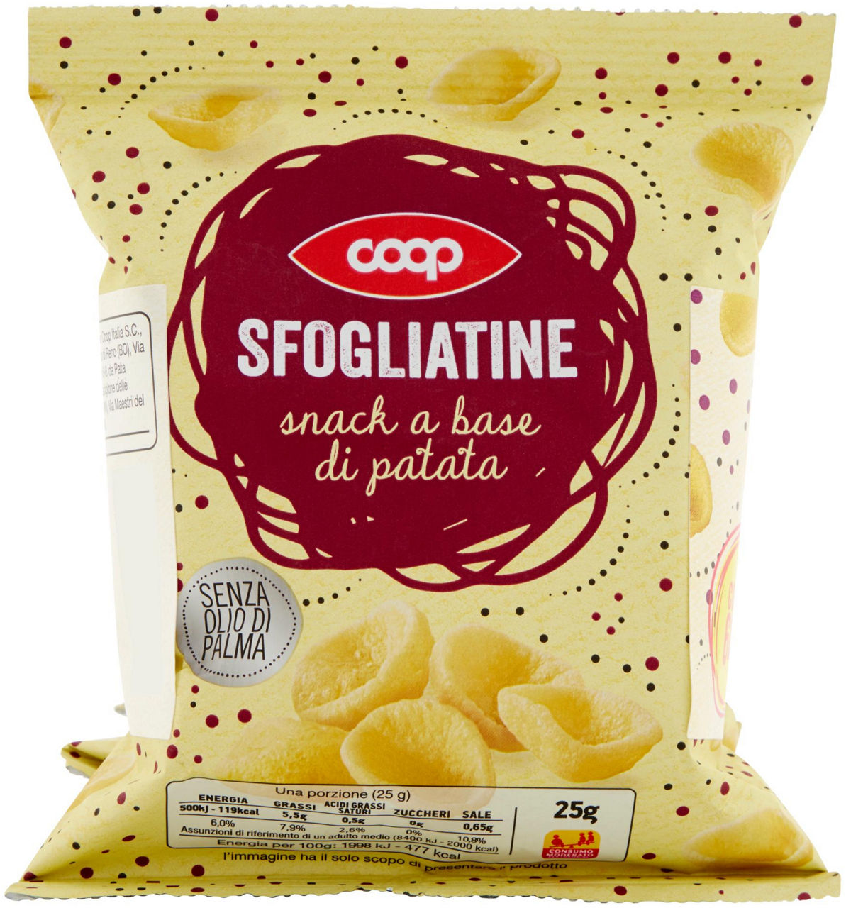 Sfogliatine snack a base di patata 6 x 25 g