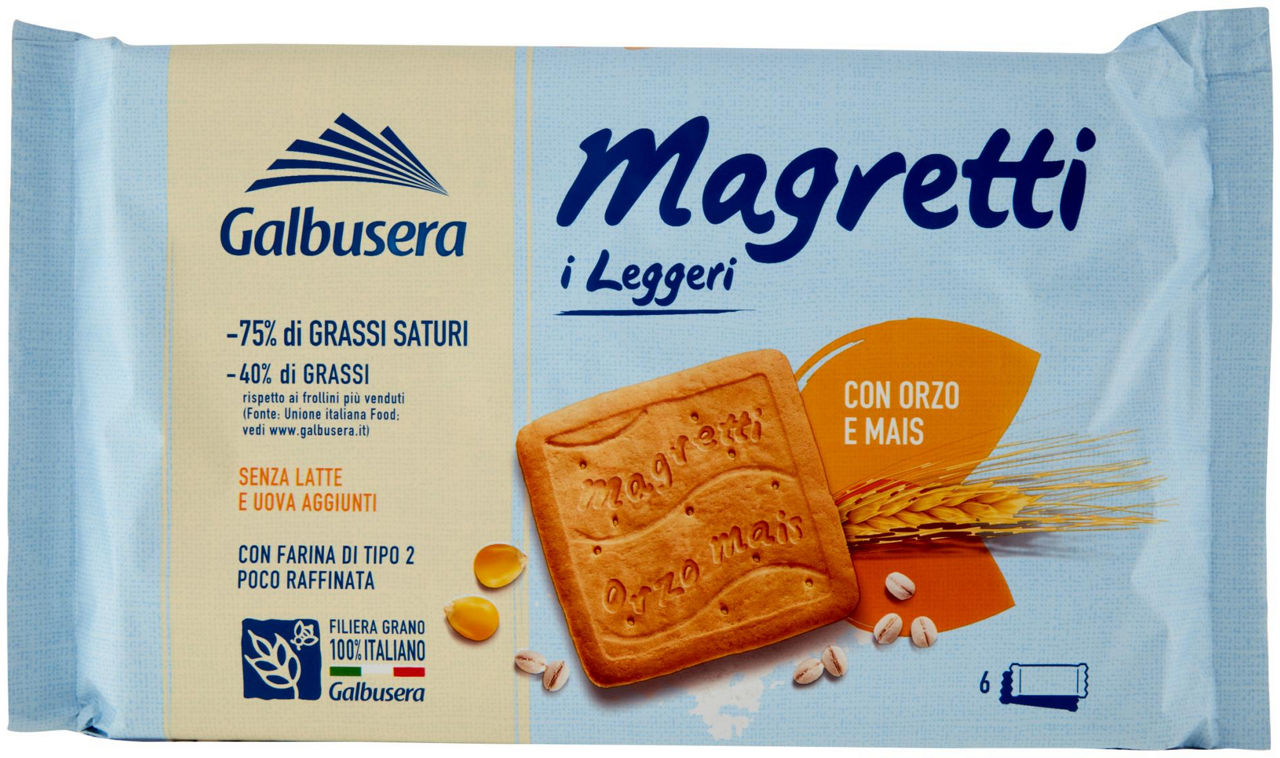 Biscotti Magretti i Leggeri con Orzo e Mais 6x58,3 g - 0