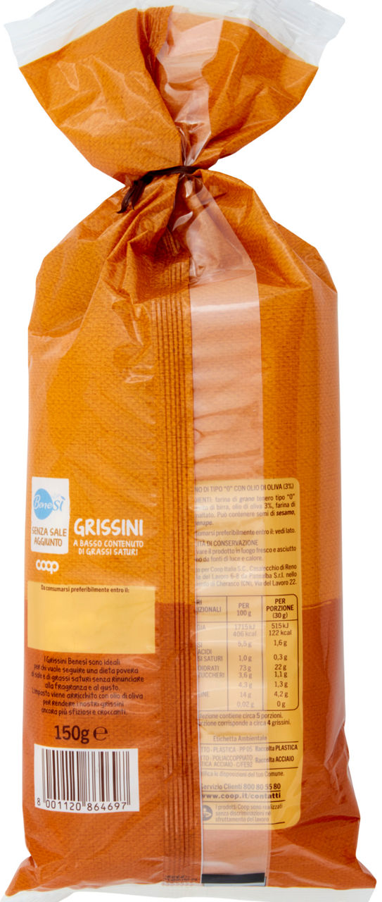 Grissini senza sale aggiunto 150 g - 2
