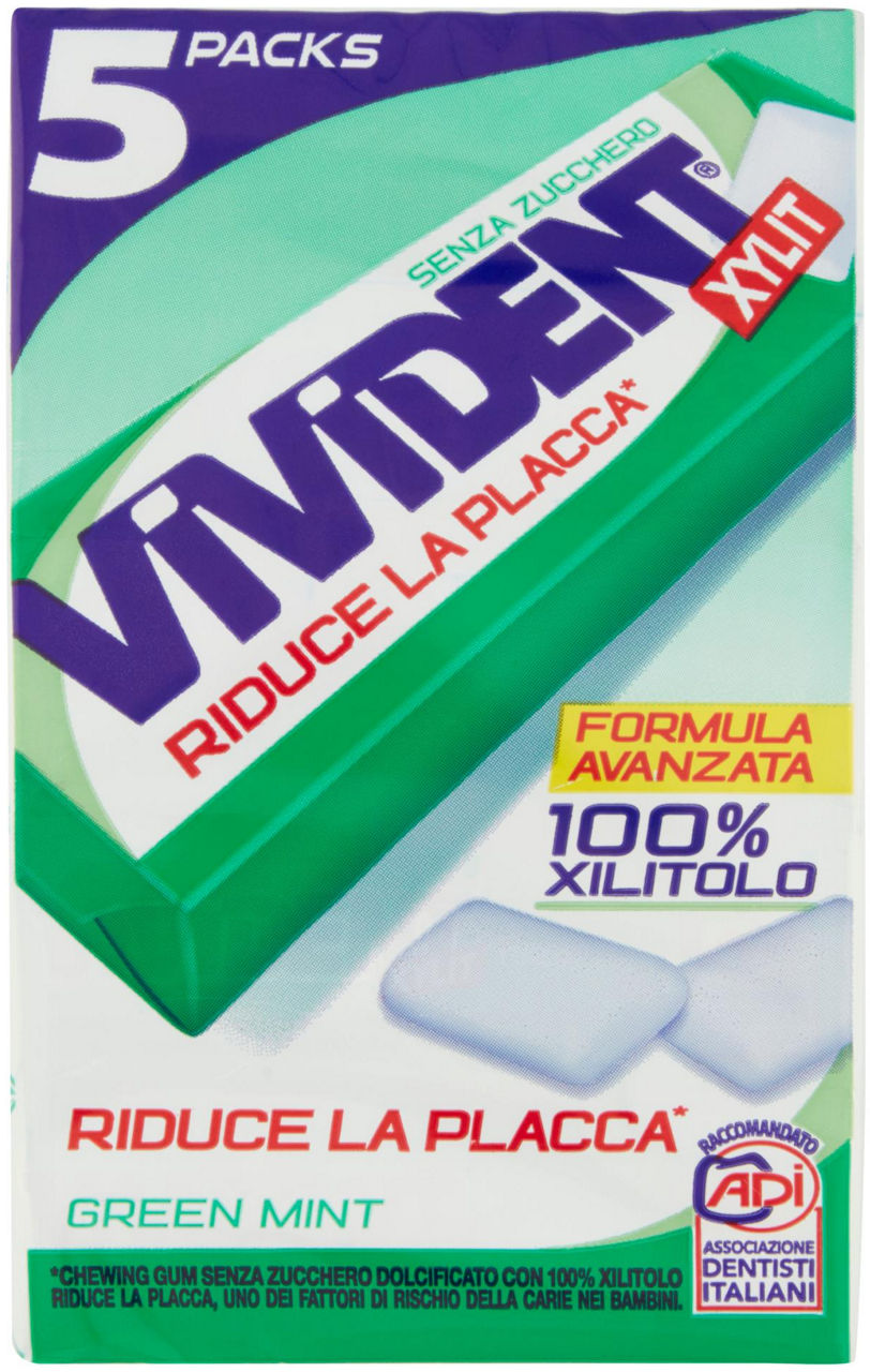 CHEWING GUM VIVIDENT XYLIT GREEN MINT MULTIPACK PZ. 5 G 67,5 - 0