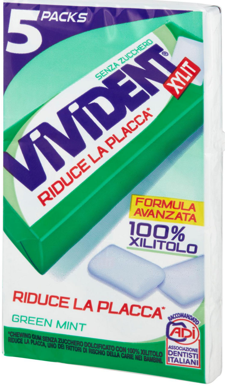 CHEWING GUM VIVIDENT XYLIT GREEN MINT MULTIPACK PZ. 5 G 67,5 - 6