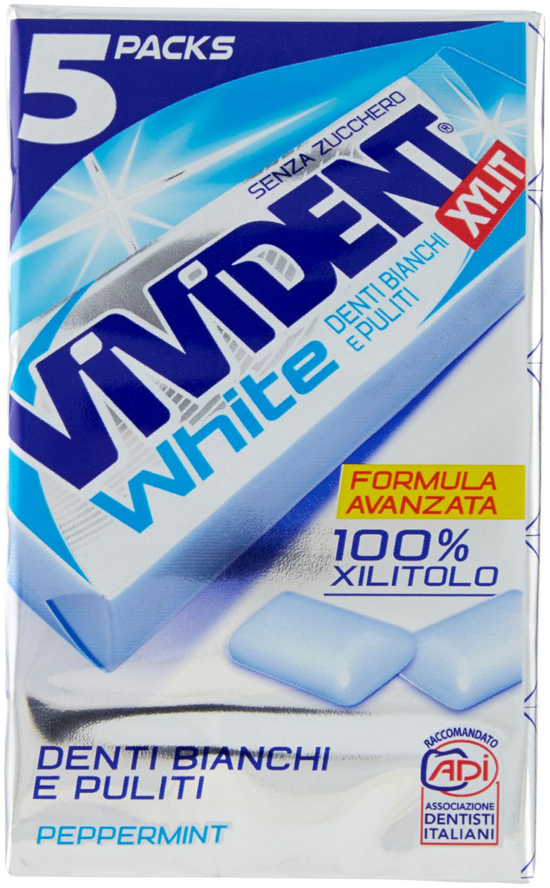 CHEWING GUM VIVIDENT XYLIT WHITE  PERFETTI MULTIPACK PEZZI 5 GR 67,5 - 0