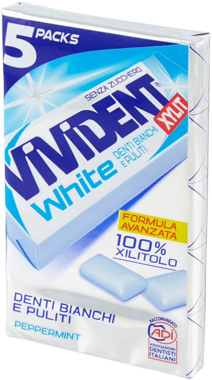 CHEWING GUM VIVIDENT XYLIT WHITE  PERFETTI MULTIPACK PEZZI 5 GR 67,5 - 6