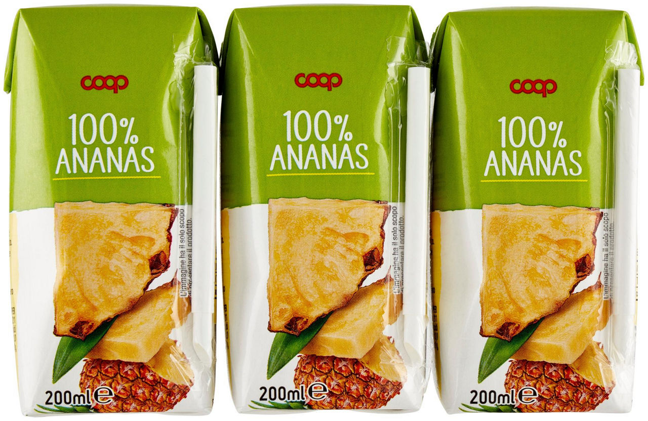 Succo 100% ananas coop cluster ml.200 x 3
