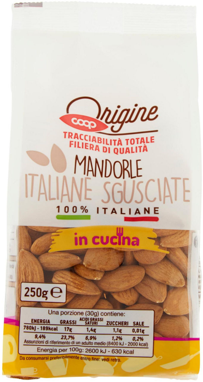 Mandorle Italiane Sgusciate 100% Italiane 250 g Origine - 0