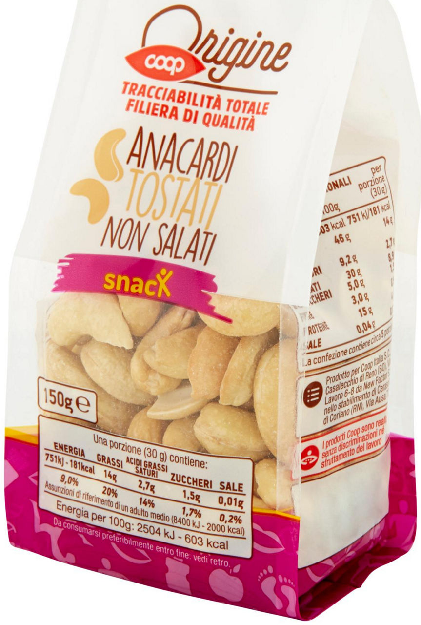 Anacardi Tostati Non Salati Origine 150 g - 6