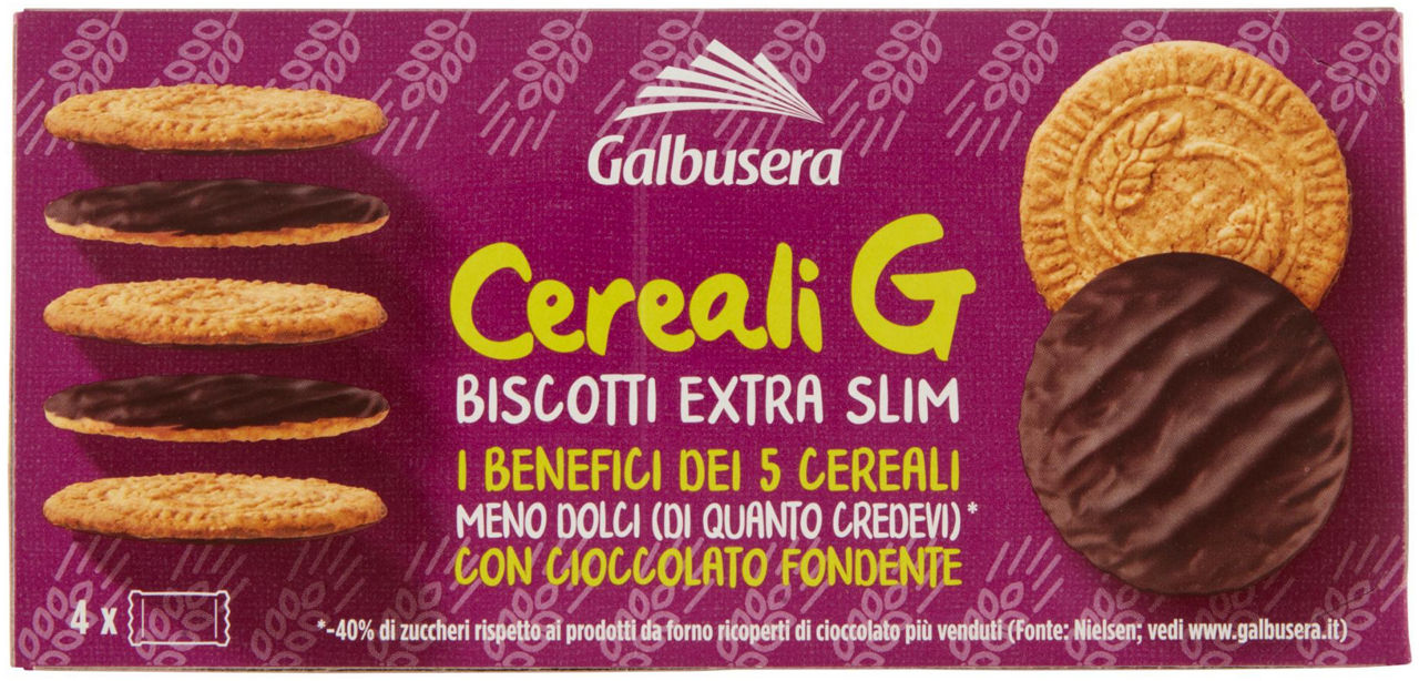 Biscotti extra slim con cioccolato fondente 120 gr