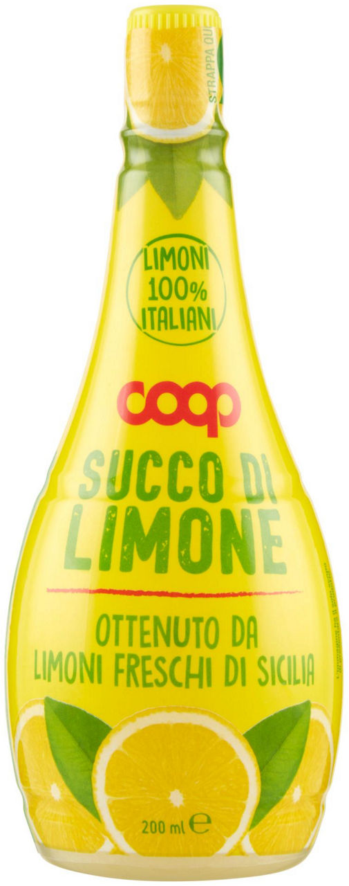 Succo di limone coop bottiglia sleeve ml 200