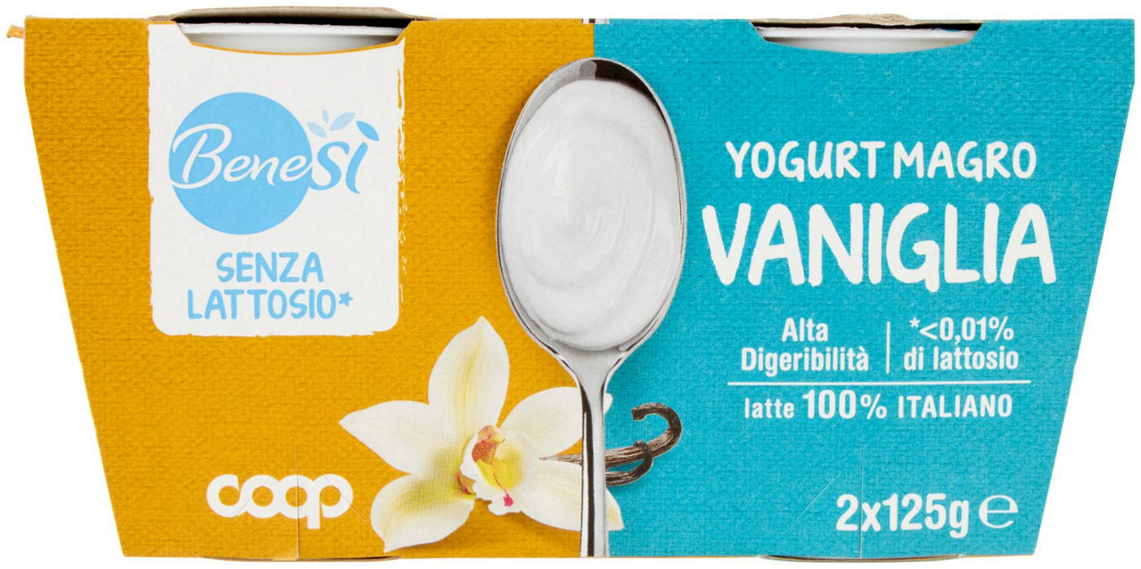 Yogurt delattosato bene si' coop vaniglia g 125x2