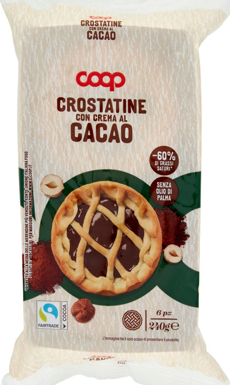 Crostatine con crema al cacao 6 pz 240 g