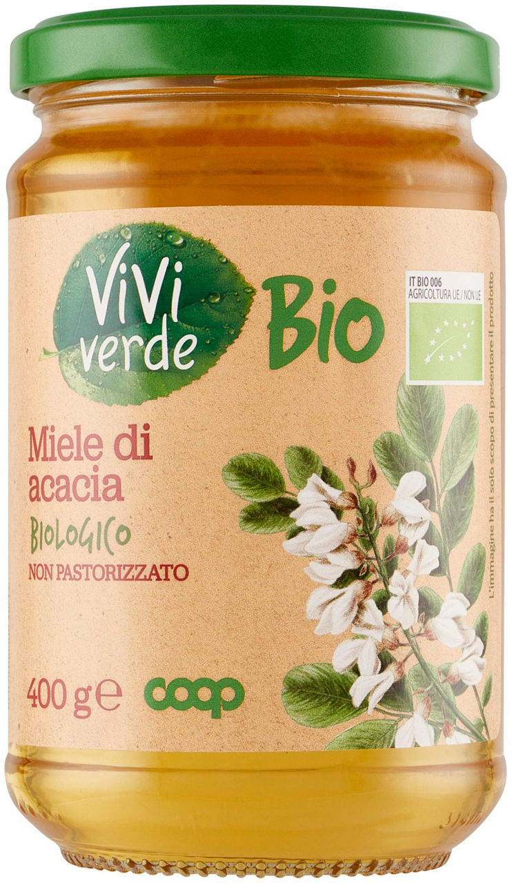Miele fiori di acacia biologico vivi verde 400 g