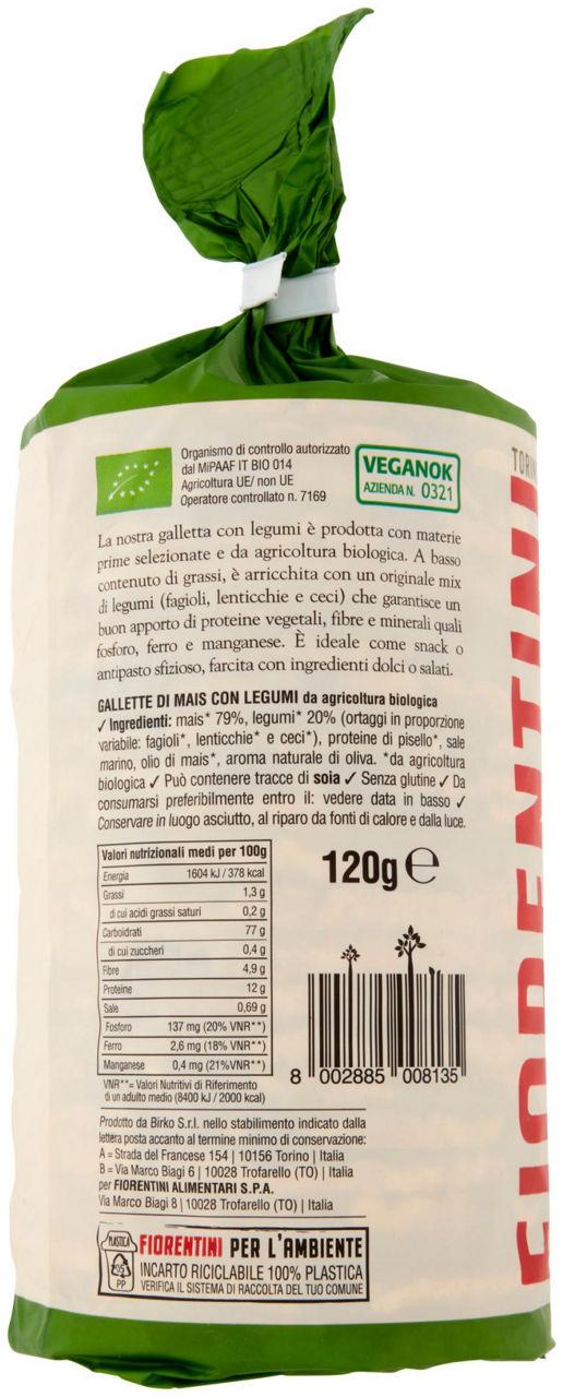 Gallette di mais con legumi senza glutine bio 120 gr - Immagine 11