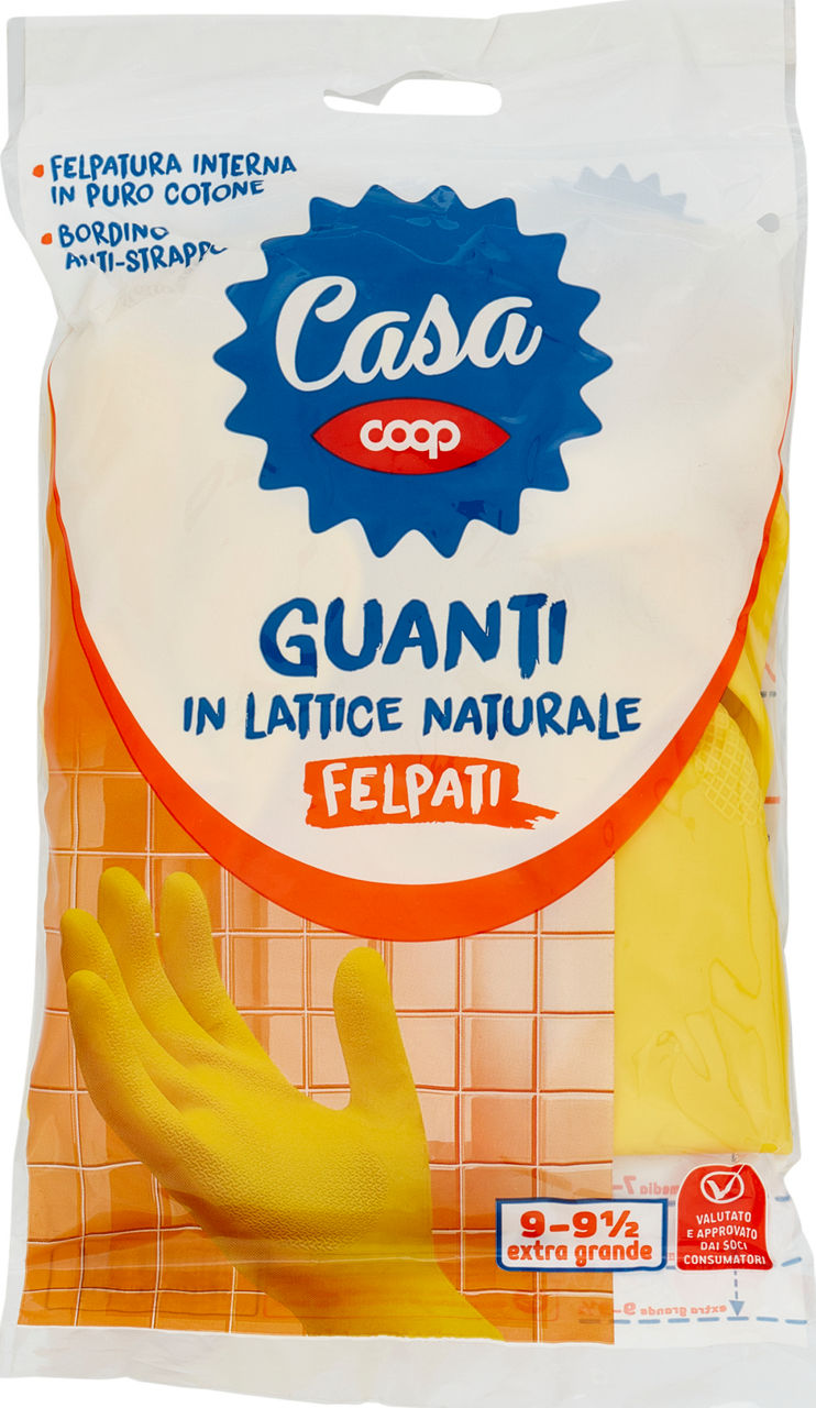 GUANTI IN LATTICE FELPATI  MISURA EXTRA GRANDE 9-91/2 PZ.1 - 1