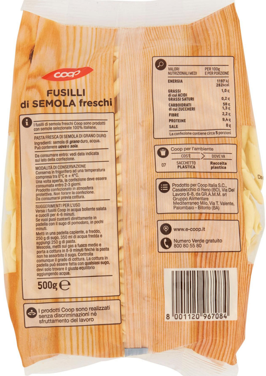 PASTA FRESCA FUSILLI COOP SACCHETTO G 500 - Immagine 21