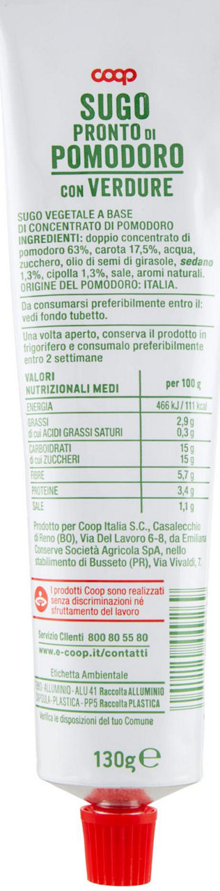 SUGO ALLE VERDURE COOP TUBO G130 - Immagine 21