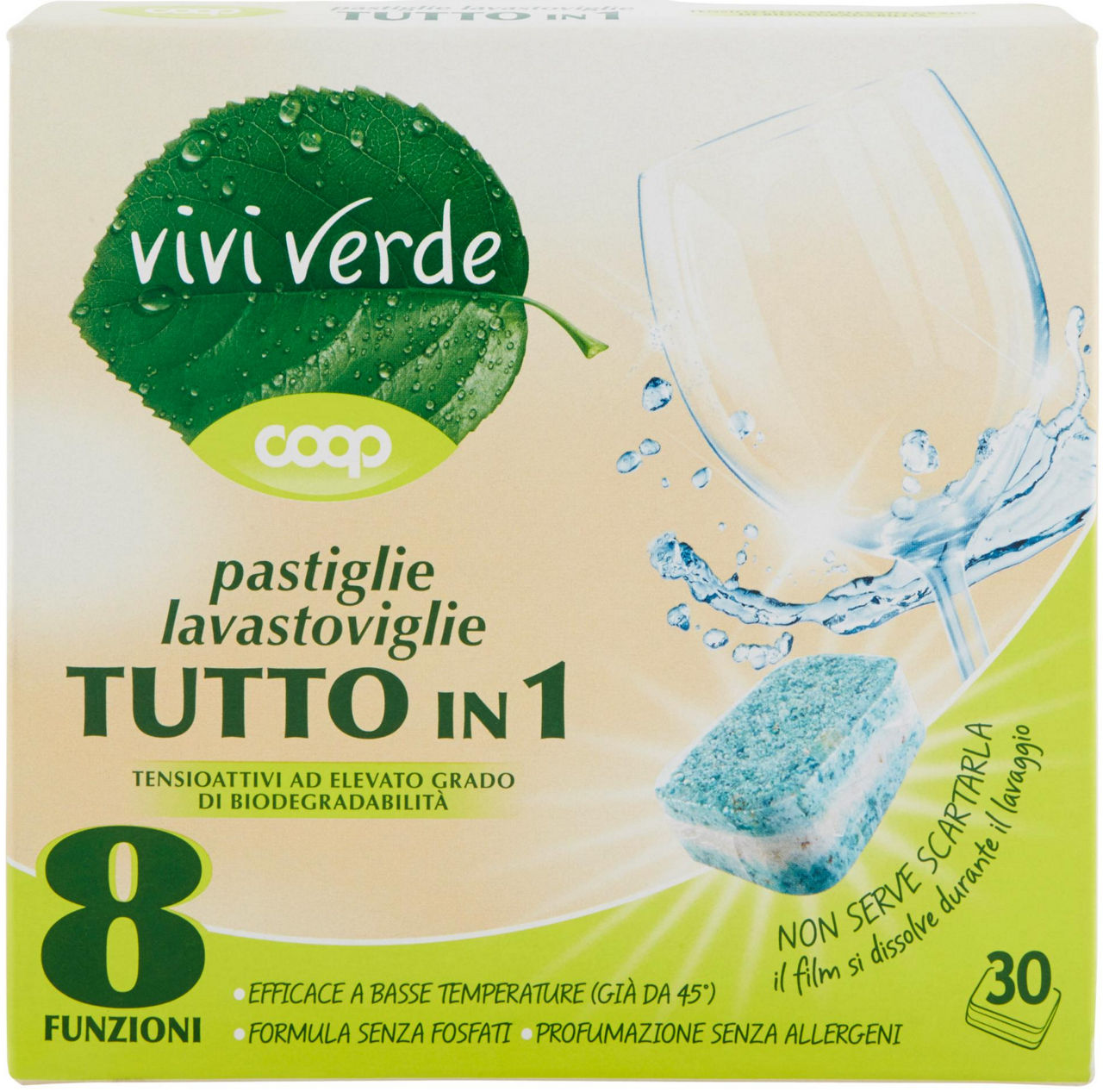 pastiglie lavastoviglie Tutto in 1 8 Funzioni Vivi Verde 30 x 16 g - 0
