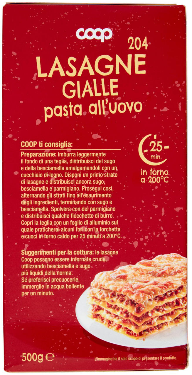 Lasagne gialle 204 pasta all'uovo 500 g - 2