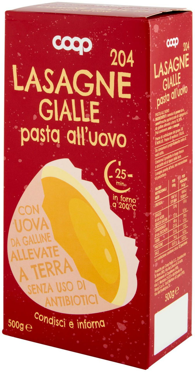 Lasagne gialle 204 pasta all'uovo 500 g - 6