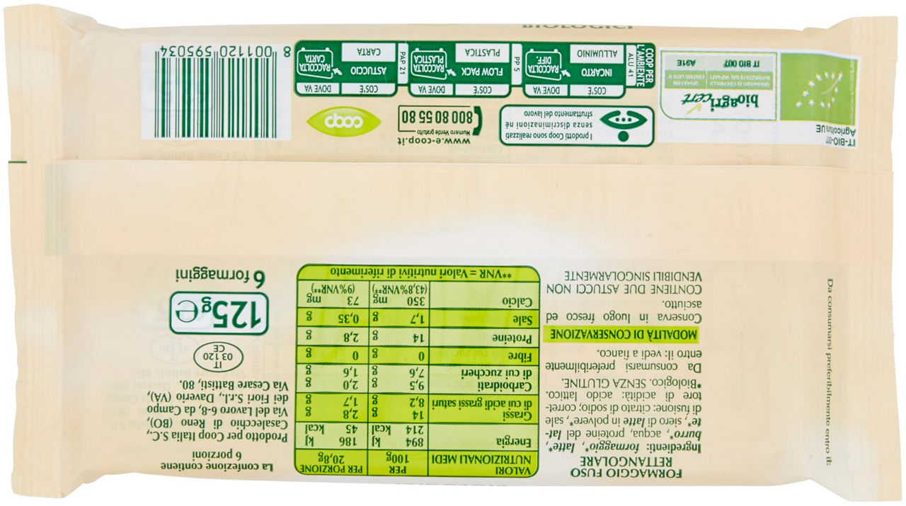 formaggini Biologici Vivi Verde 6 x 20,8 g - 2