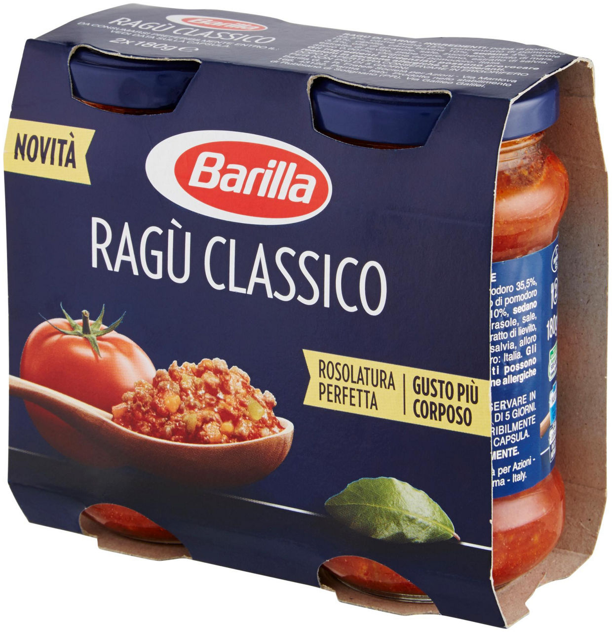RAGU' CLASSICO BARILLA CLUSTER VASO VETRO G 180 X 2 - 12