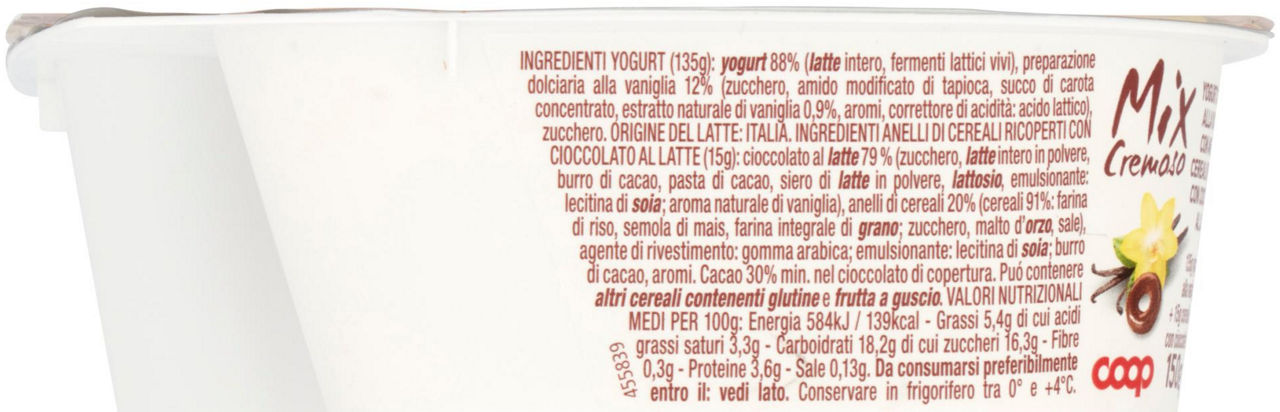 Yogurt cremoso alla vaniglia con anelli di cioccolato 150 gr - Immagine 51