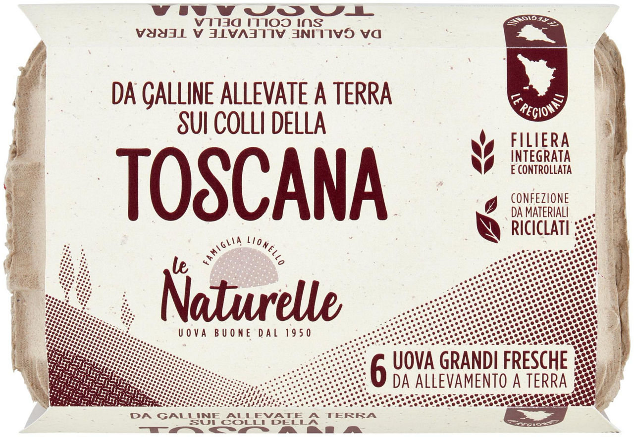 Uova fresche allevate a  terra l cat.a le toscane naturelle x 6