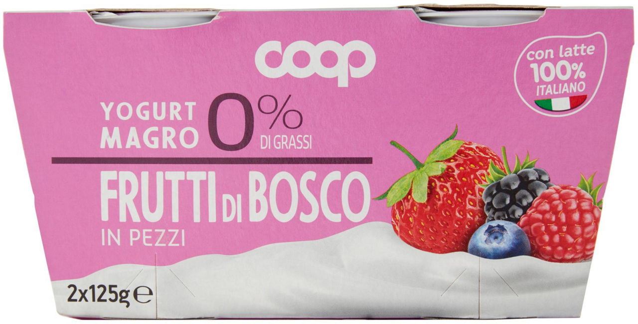 YOGURT MAGRO COOP 0% FRUTTI DI BOSCO 2X125 G - 0