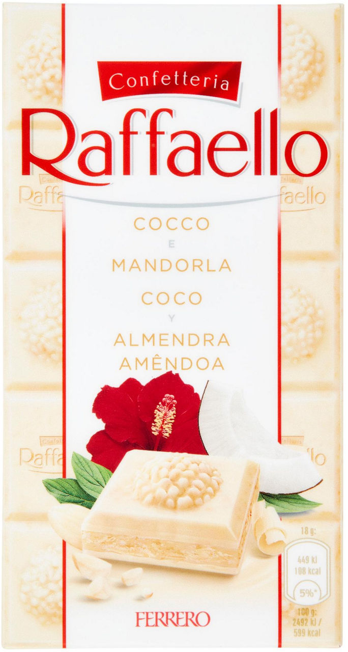 Tavoletta di cioccolato al cocco e mandorla 90 gr