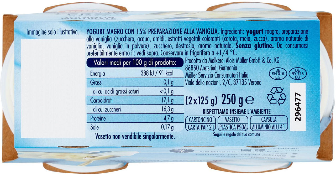 Yogurt alla vaniglia zero grassi 2 pz da 125 gr - Immagine 51