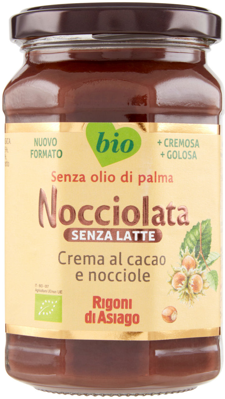 Crema spalmabile di cacao e nocciole senza latte bio rigoni g 325