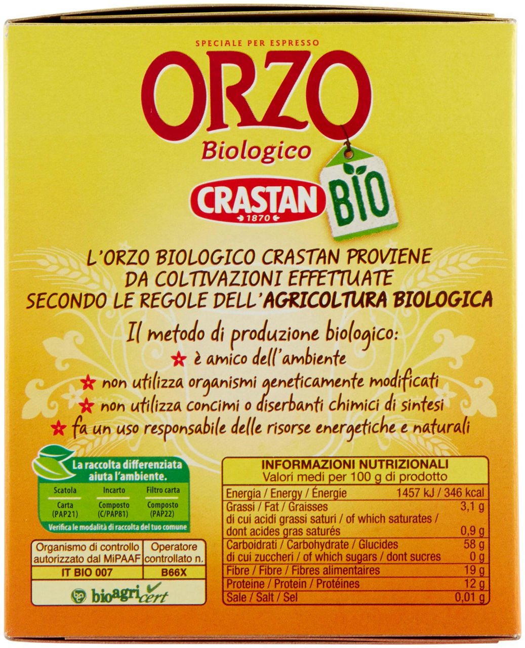 ORZO CRASTAN BIOLOGICO IN CIALDE SCATOLA GR.96 - 3