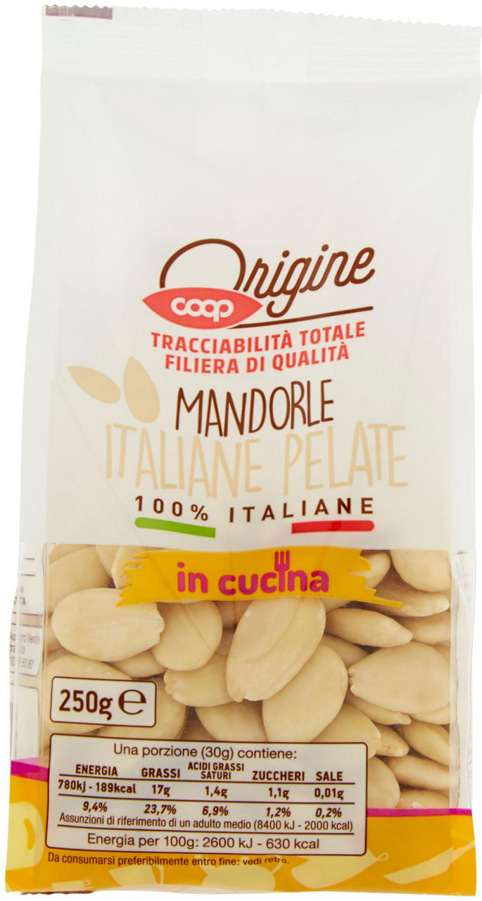 Mandorle Italiane Pelate 100% Italiane 250 g Origine - 0