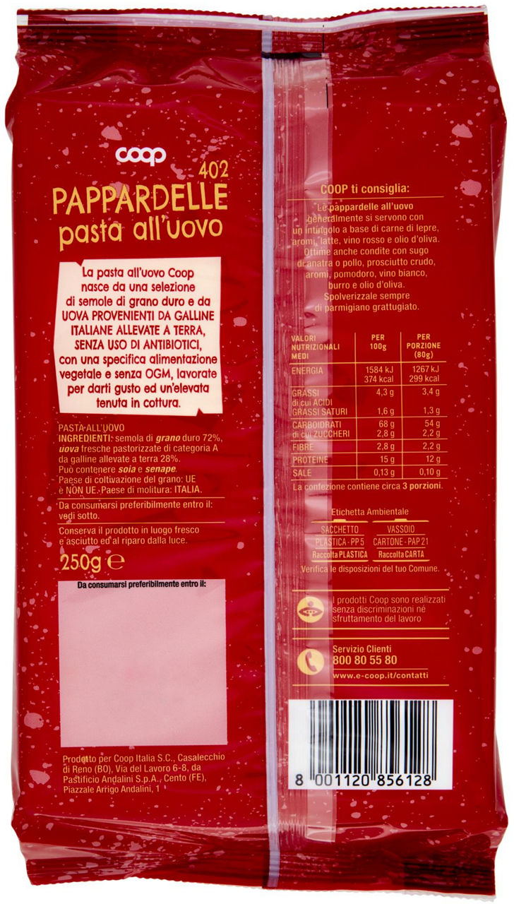 Pappardelle 402 Pasta all'Uovo 250 g - 2