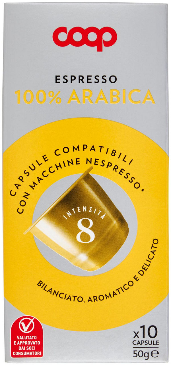 Capsule espresso 100% arabica 10 capsule pelabili 50 g