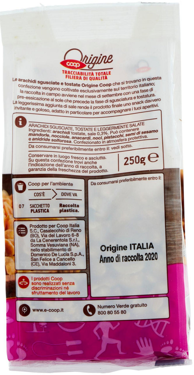 Arachidi Sgusciate e Tostate 100% Italiane Origine 250 g  - 2