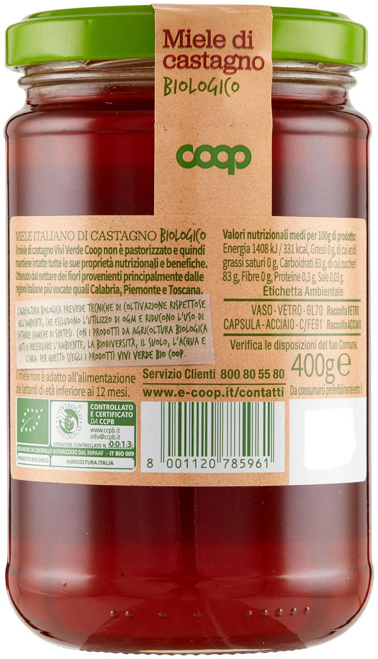 miele di castagno Biologico Vivi Verde 400 g - 2