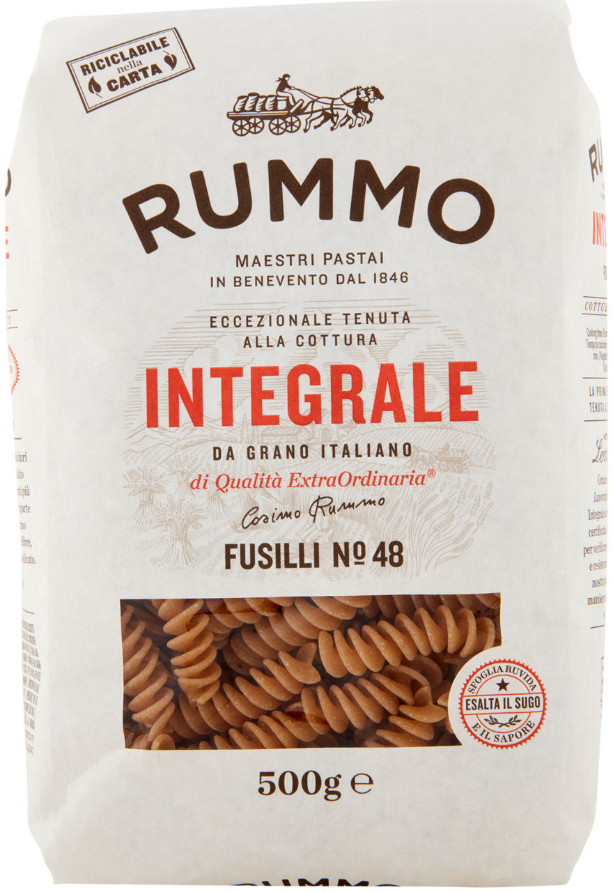 Pasta fusilli integrali n°48 500 gr