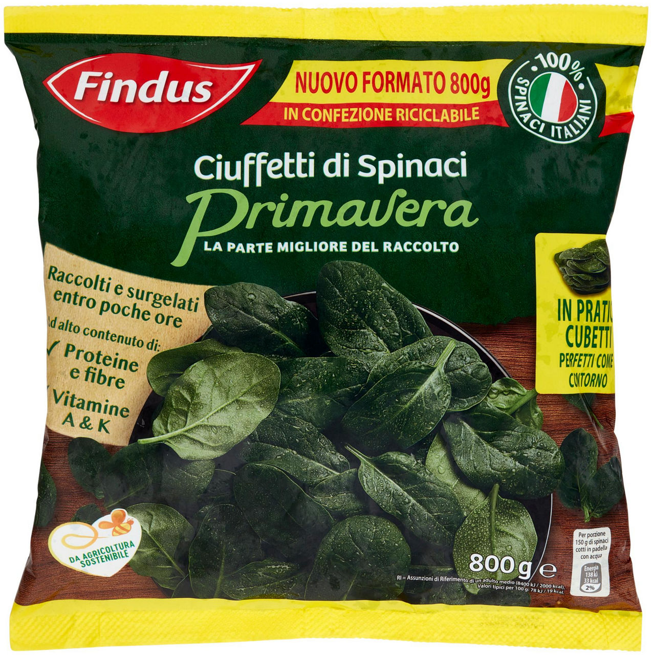 Spinaci primavera findus 800g
