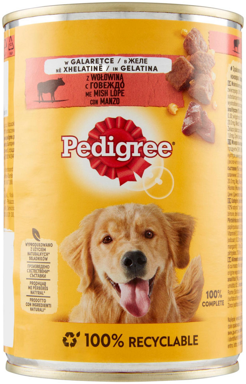 PEDIGREE CUSINE GELATINA CON MANZO LATTA G 400 - Immagine 01