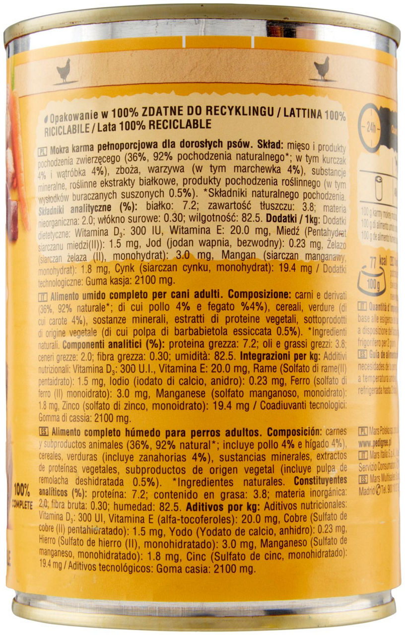 PEDIGREE CUSINE GELATINA CON POLLO E CAROTE LATTA G 400 - Immagine 31