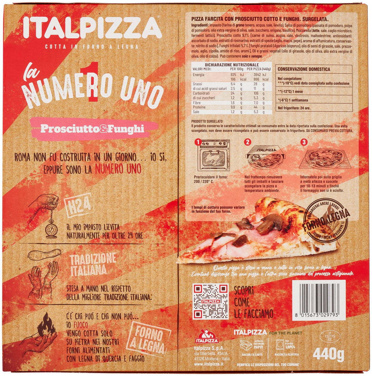 PIZZA PROSCIUTTO & FUNGHI LA NUMERO UNO ITALPIZZA  G 440 - 2
