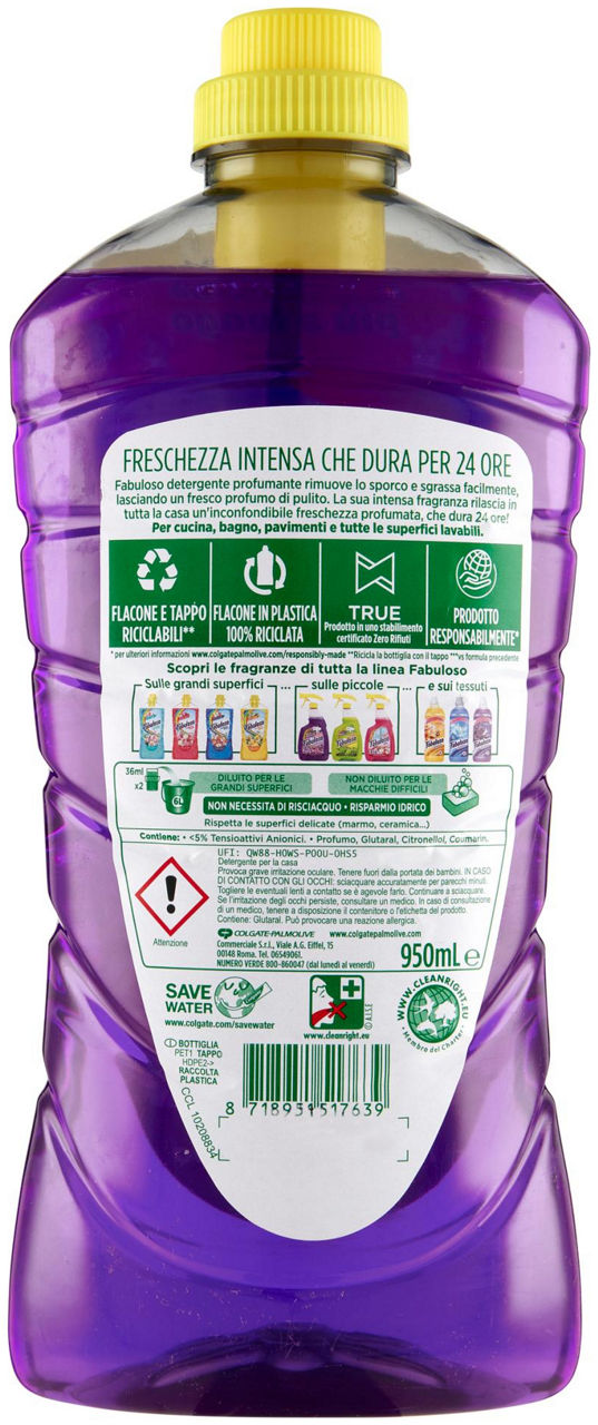 DETERSIVO PAVIMENTI FABULOSO LAVANDA ML 950 - Immagine 21