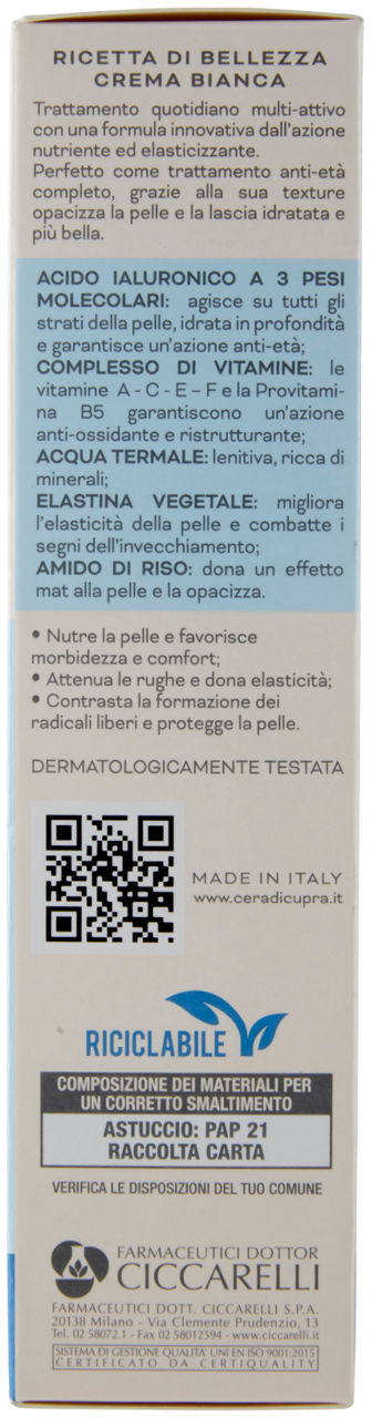 Crema viso bianca con acido ialuronico per pelle normale e mista 75 ml - Immagine 11