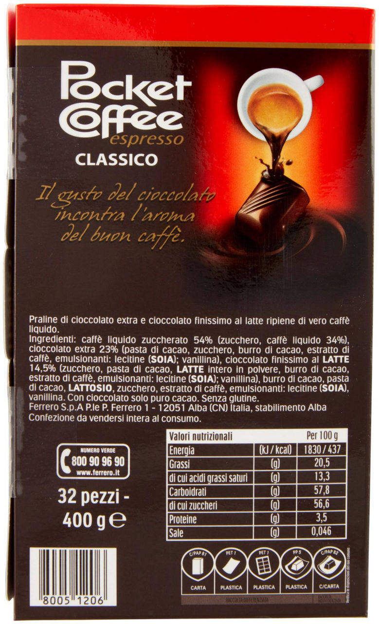 CIOCCOLATINI POCKET COFFEE FERRERO SCATOLA T.32 GR.400 - 2
